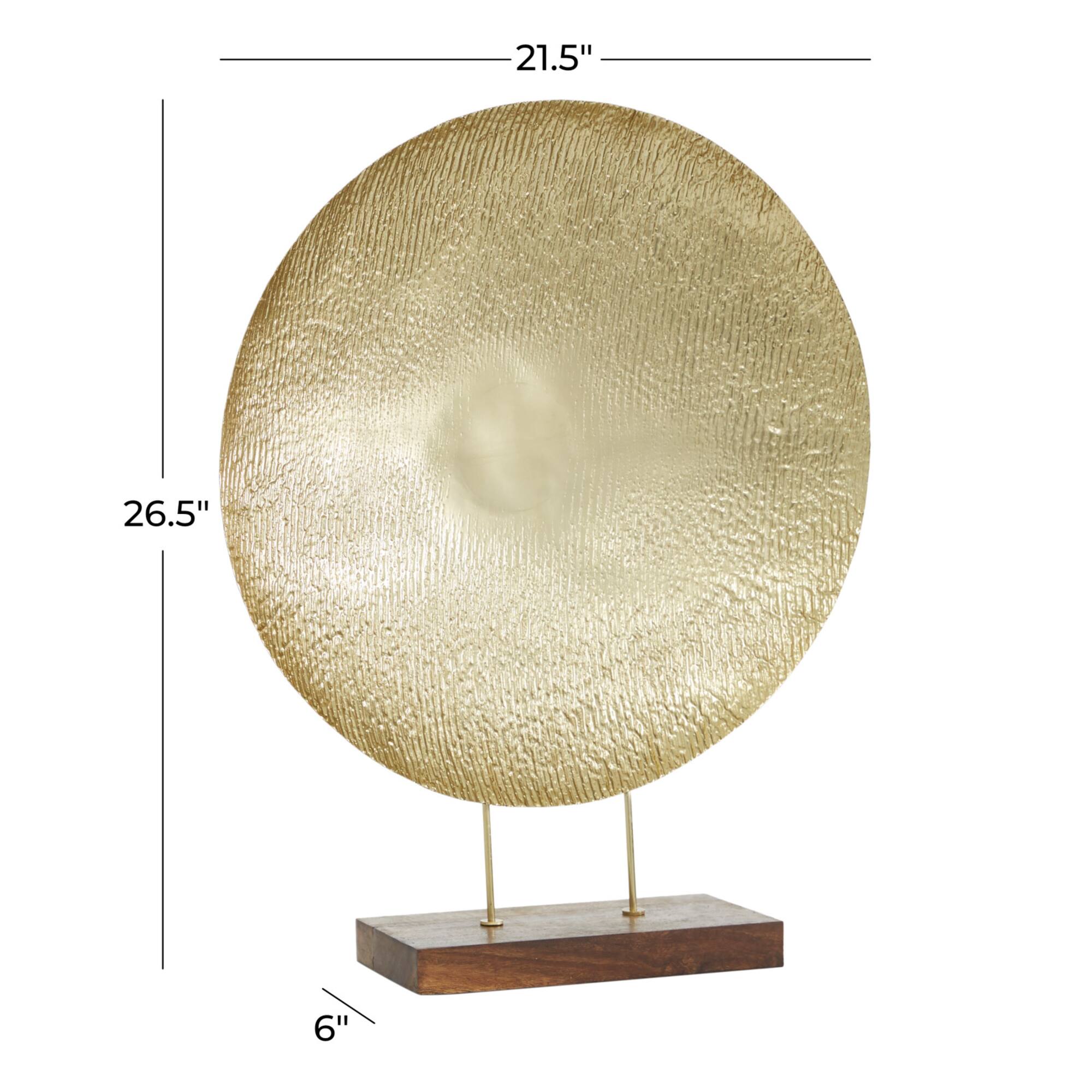 27" Gold Metal Contemporary Geometric Sculpture